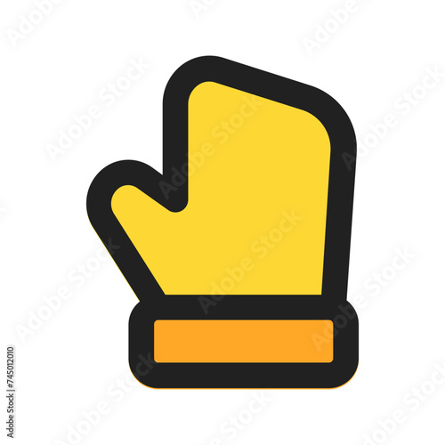 mitten line color icon