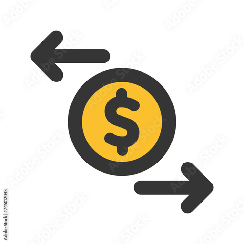 money transfer line color icon