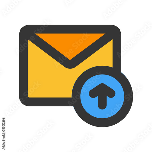 outbox line color icon