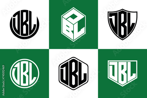 DBL initial letter geometric shape icon logo design vector. monogram, letter mark, circle, polygon, shield, symbol, emblem, elegant, abstract, wordmark, sign, art, typography, icon, geometric, shape