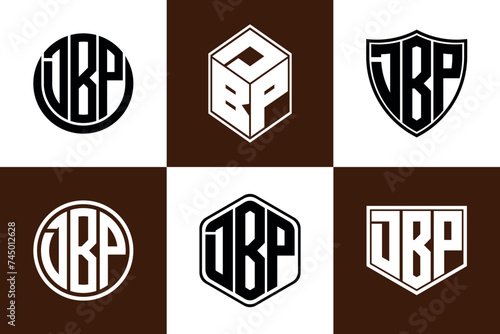 DBP initial letter geometric shape icon logo design vector. monogram, letter mark, circle, polygon, shield, symbol, emblem, elegant, abstract, wordmark, sign, art, typography, icon, geometric, shape photo