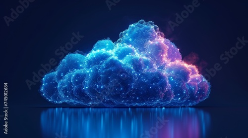 Visualize a hybrid cloud ecosystem, seamlessly integrating private and public clouds for unparalleled innovation photo