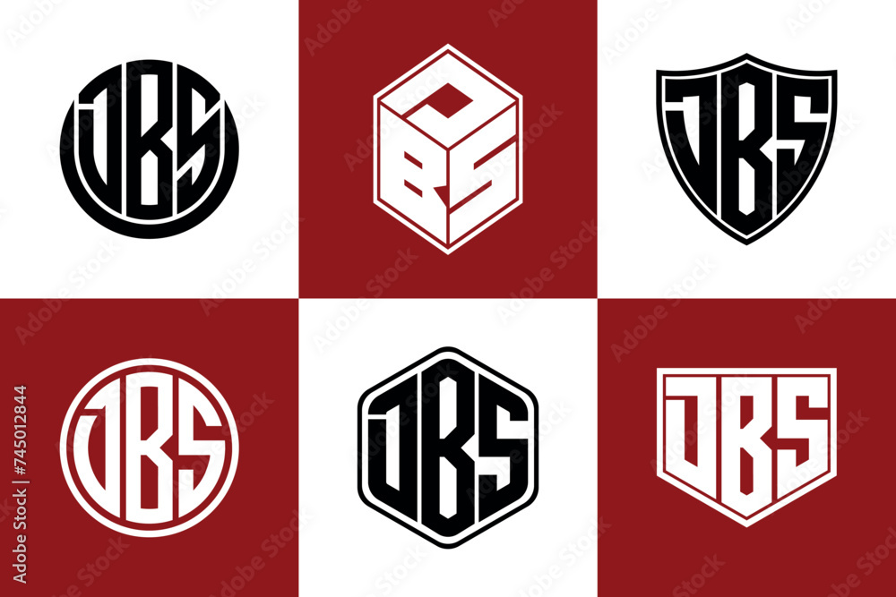 DBS initial letter geometric shape icon logo design vector. monogram, letter mark, circle, polygon, shield, symbol, emblem, elegant, abstract, wordmark, sign, art, typography, icon, geometric, shape