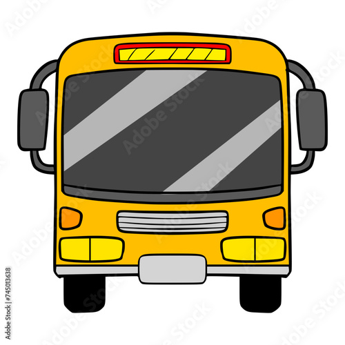 school bus illustration hand drawn isolated vector photo