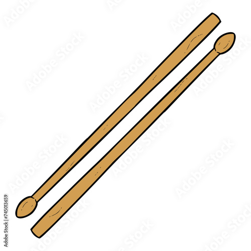 drum stick illustration hand drawn isolated vector