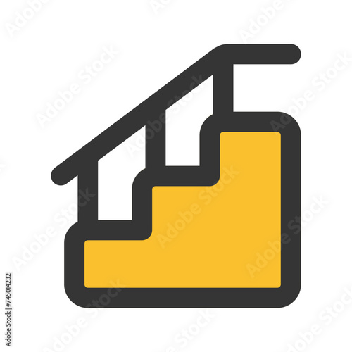 stairs line color icon