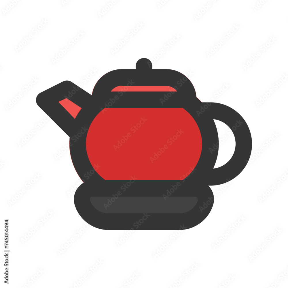 Obraz premium teapot line color icon