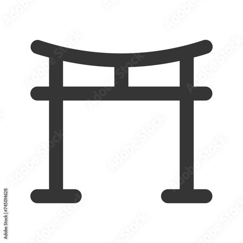 torii gate line color icon