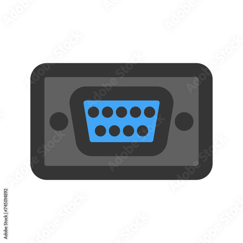 vga port line color icon