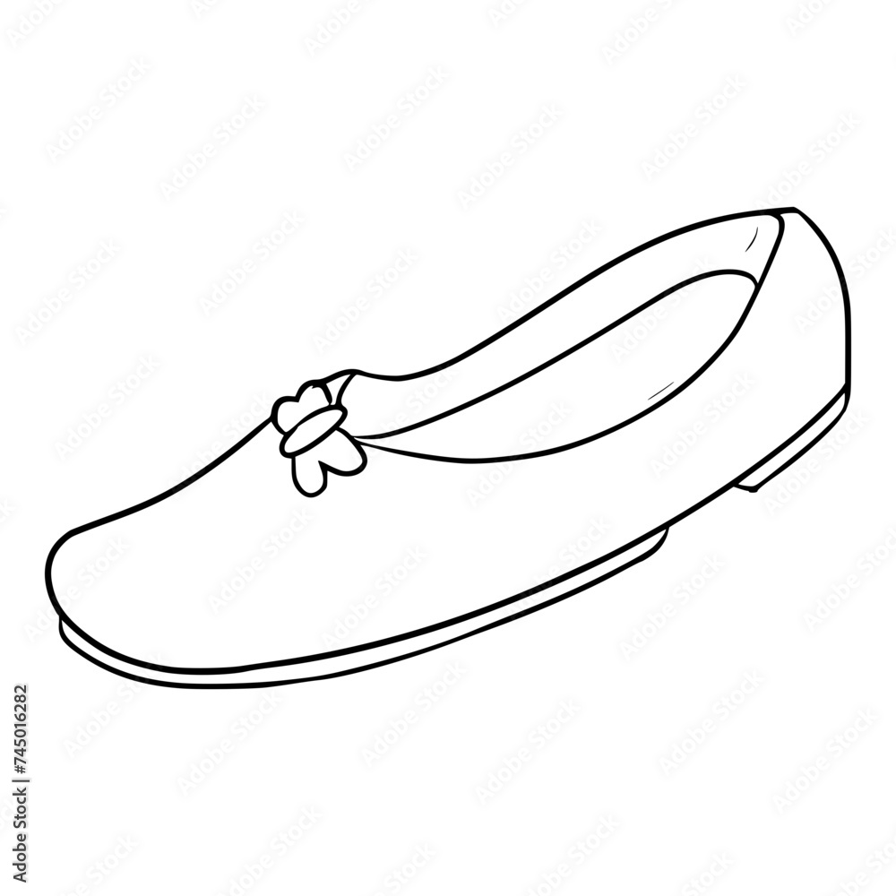 flat shoe illustration hand drawn outline isolated vector flat shoe illustration hand drawn outline isolated vector