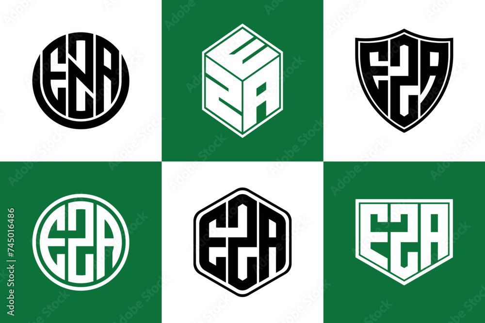 EZA initial letter geometric shape icon logo design vector. monogram, letter mark, circle, polygon, shield, symbol, emblem, elegant, abstract, wordmark, sign, art, typography, icon, geometric, shape EZA initial letter geometric shape icon logo design vector. monogram, letter mark, circle, polygon, shield, symbol, emblem, elegant, abstract, wordmark, sign, art, typography, icon, geometric, shape