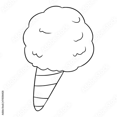 cotton candy illustration hand drawn outline isolated vector