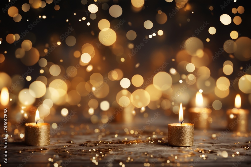 Festive bokeh abstract background with glowing lights in preparation for the new year celebration Festive bokeh abstract background with glowing lights in preparation for the new year celebration