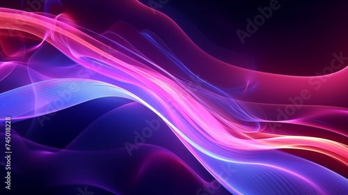 Abstract 4k loopable motion graphics. Glowing neon wave background