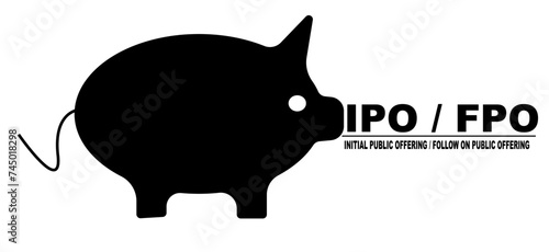 2d illustration IPO vs FPO concept