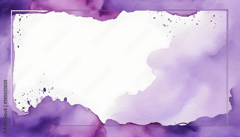  Purple frame watercolor pattern background