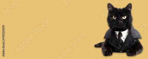 Black cat banner with copy spacing © Graphi Fusion