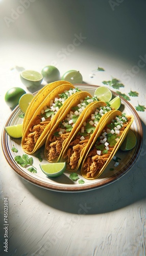 Elegant Traditional Chicken Tacos with Fresh Lime photo