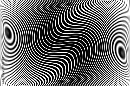 Wavy Lines Textured Background with 3D Illusion and Twisting Movement Effect.