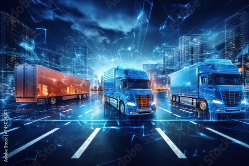 Logistics and transportation systems ecommerce business The speed of modern logistics This image is for use related to e-commerce business.