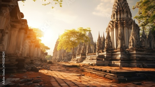 old temples ancient thai architecture It conveys culture and beauty. #745024824