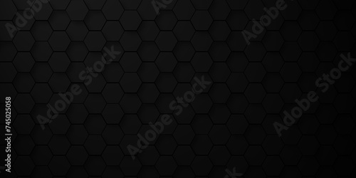 Dark black Hexagonal Background. Luxury black Pattern. Vector Illustration. 3D Futuristic abstract honeycomb mosaic black background. geometric mesh cell texture. modern futuristic wallpaper.