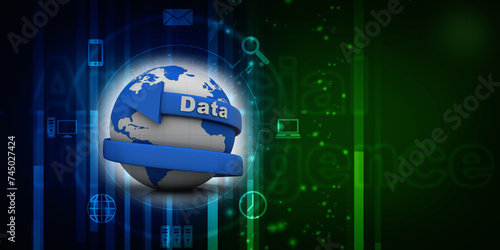 Photography 3d rendering Database storage network concept