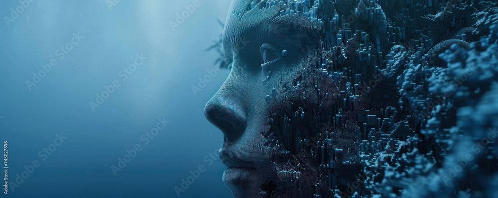 3D render of AI art being encrypted for protection against digital disasters 3D render of AI art being encrypted for protection against digital disasters