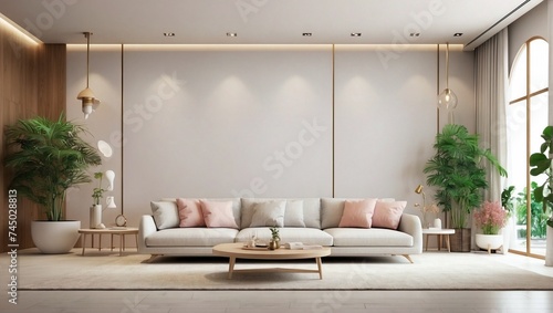 photo of a family room with a relaxing sofa made by AI generative