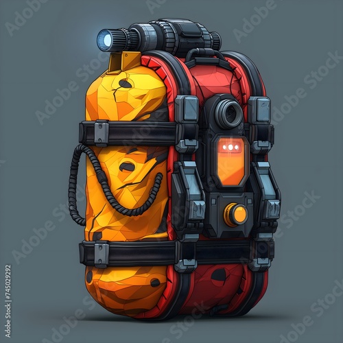 Design Of A Modern Tourist Backpack. Illustration On The Theme Of Design And Technology, Projects And Sketches. Generative AI