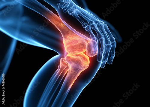 Osteoarthritis of the knee and hand. Healthcare concept image