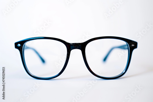Glasses with corrective lenses against a white background