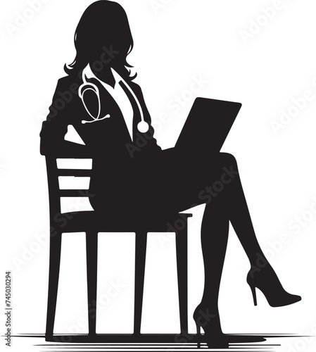 Silhouette of a doctor, vector illustration