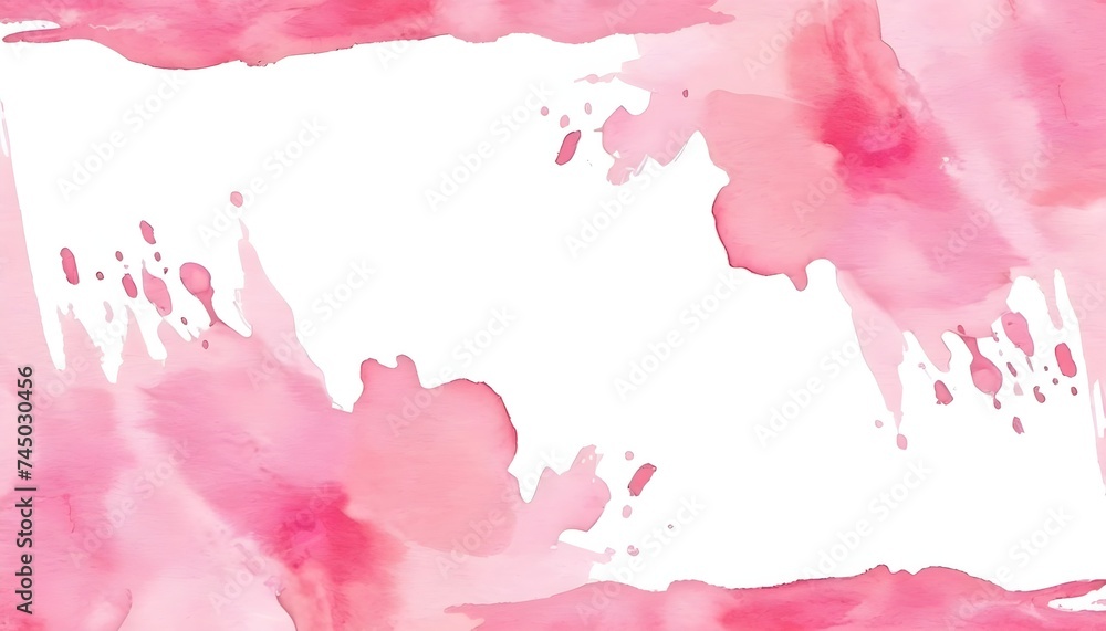 Pink frame watercolor pattern background