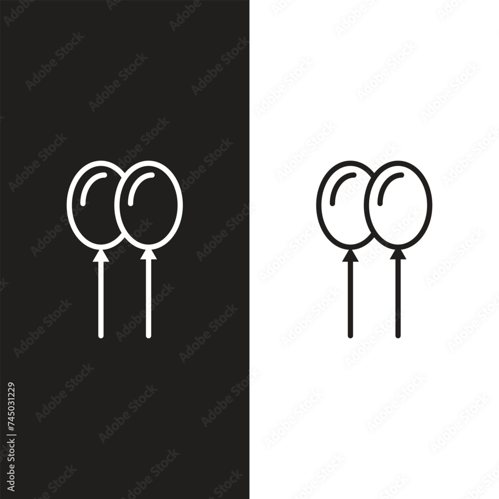 vector illustration of two balloons icon, use black color with line design style, editable stroke vector illustration of two balloons icon, use black color with line design style, editable stroke