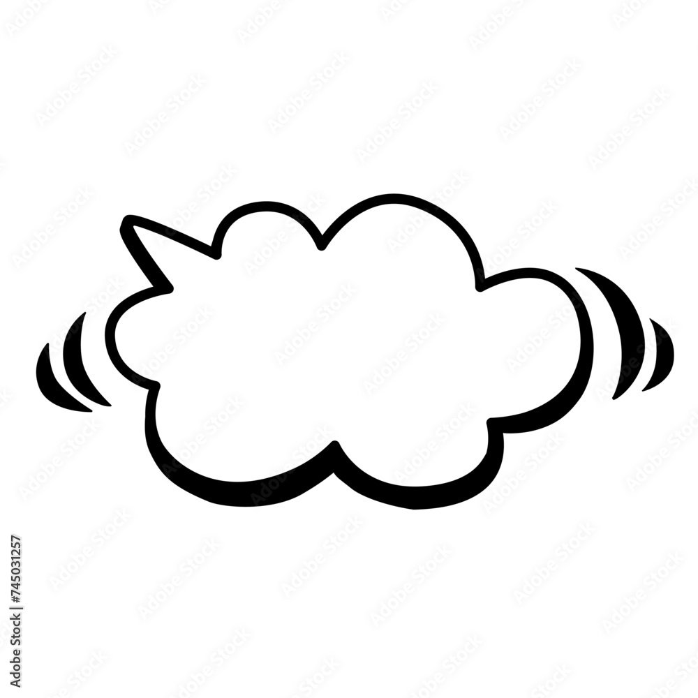Vector speech bubble for words in the form of cloud. Hand drawn dialogue doodle for design. Vector speech bubble for words in the form of cloud. Hand drawn dialogue doodle for design.