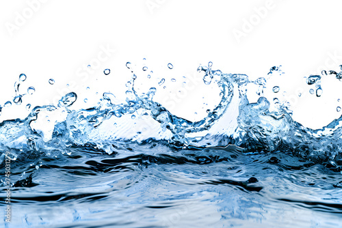 Water and air bubbles on white background