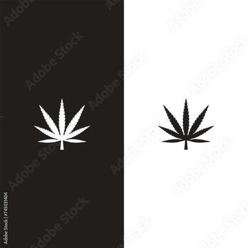 Cannabis (marijuana) hemp leaf flat icon for apps and websites