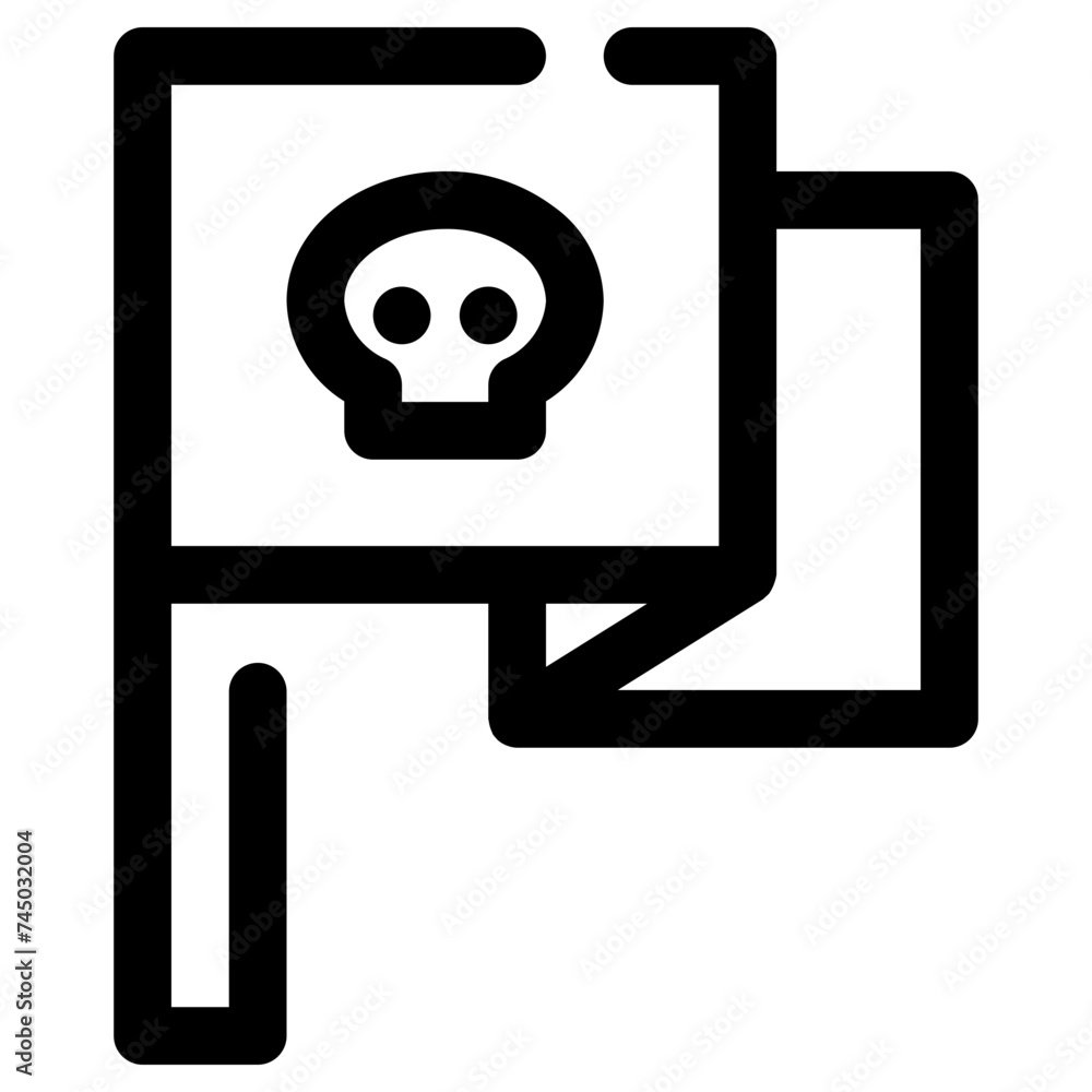 pirates flag icon, simple vector design
