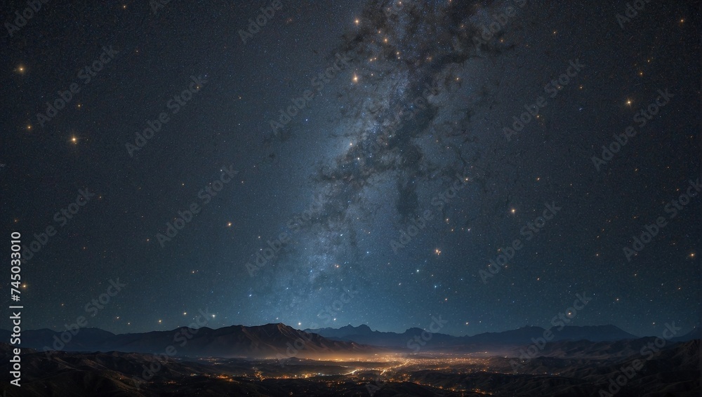 Fototapeta premium photo of a view of the sky with millions of stars shining at night made by AI generative