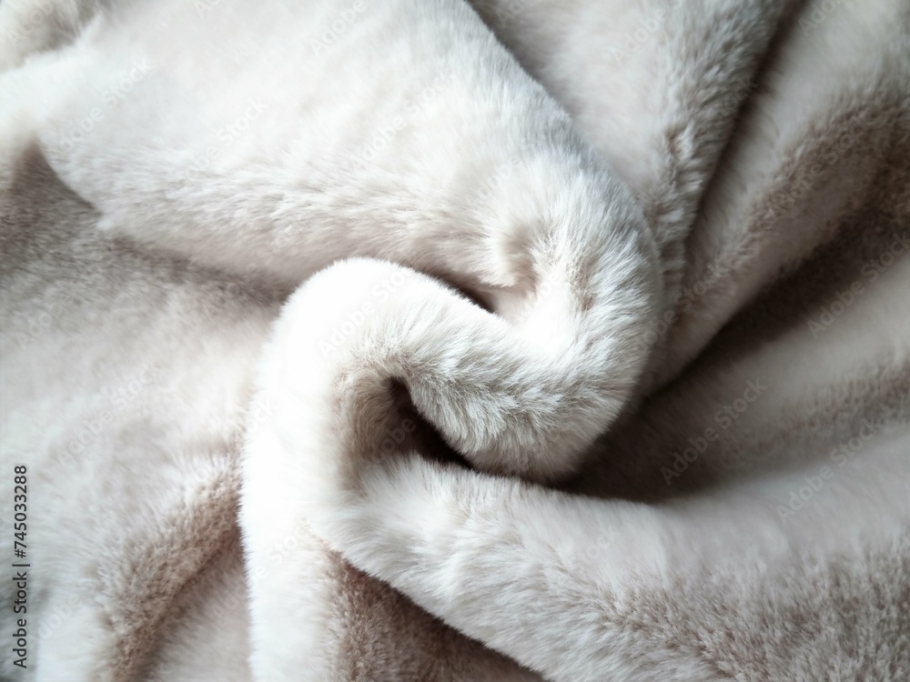 Close up of a white fur Close up of a white fur