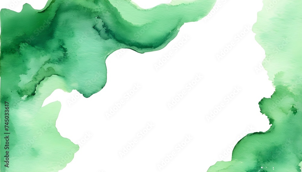 Green frame watercolor pattern background
