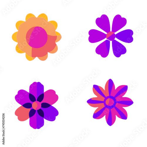 Flowers icon style vector illustration