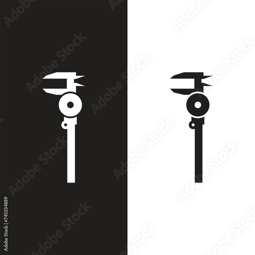 Dial caliper vector on white background. The caliper is normally used for measuring the thickness of materials and small amounts of movement.Vector EPS-10