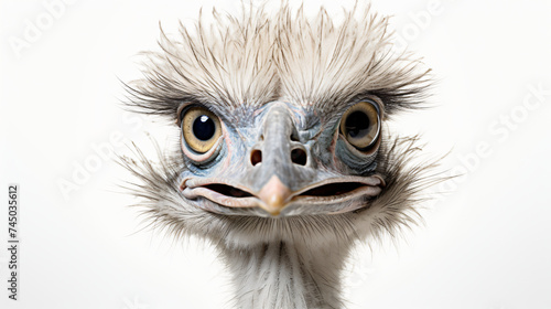 Emu Elegance A Portrait on White emu isolated on_white background
