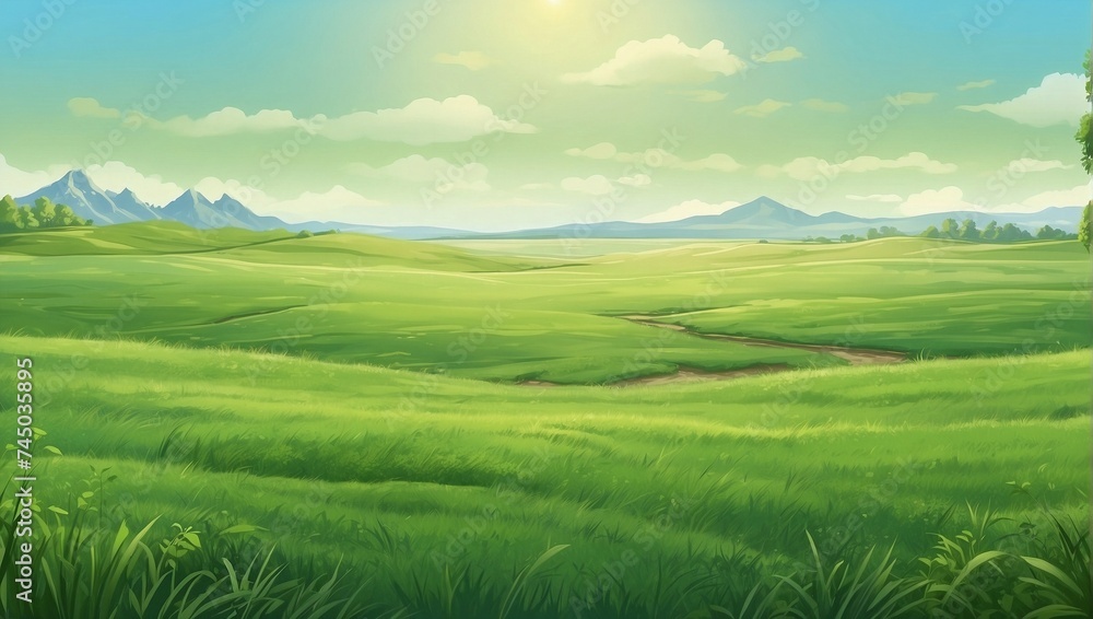 photo of a beautiful green meadow made by AI generative photo of a beautiful green meadow made by AI generative