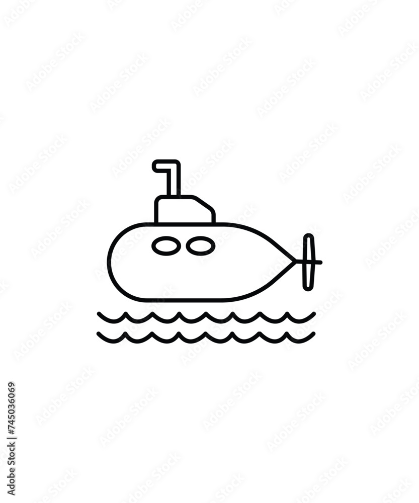 submarine icon, vector best line icon. submarine icon, vector best line icon.