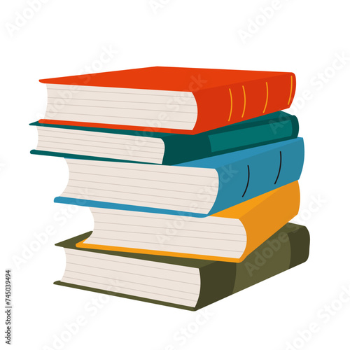 stack of books in flat style, isolated on white background vector