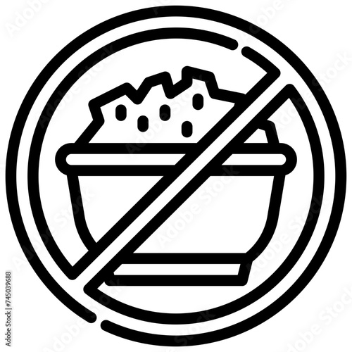 fasting. vector single icon with a dashed line style. suitable for any purpose. for example: website design, mobile app design, logo, etc.