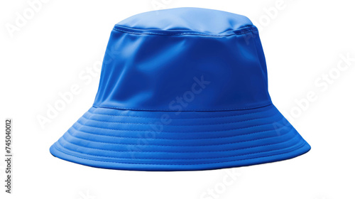 Blue bucket hat isolated on transparent a white background